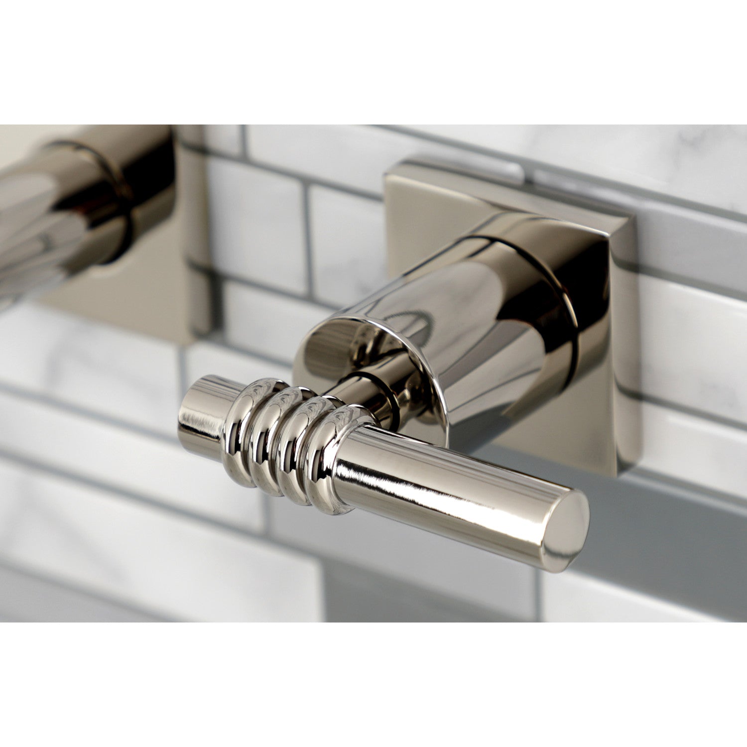 Kingston Sona KS6126ML - Milano Double-Handle 3-Hole Wall Mount Bathroom Faucet, Polished Nickel — image 1